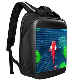 Laptop Backpack with LED Display, DIY Fashion Backpack, Waterproof Shoulder Travel Backpack, Gift for Men Women Fits 15.6 Inch Laptop (Black) - Color: LED Backpack