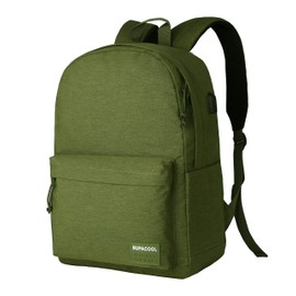 SUPACOOL Lightweight Casual Laptop Backpack for Men and Women, classic backpack for College Travel Work, Schulrucksack für Jungen, Mädchen und Teenager(olive)