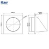 Kair White Cowled Outlet Grille 183mm External Dimension Wall Vent