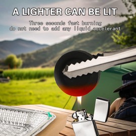 Disposable BBQ Grill - Small Camping Charcoal Grills Set,Includes Three Accessories Eco-Friendly and Portable Charcoal Grill for Camping and Outdoor Parties