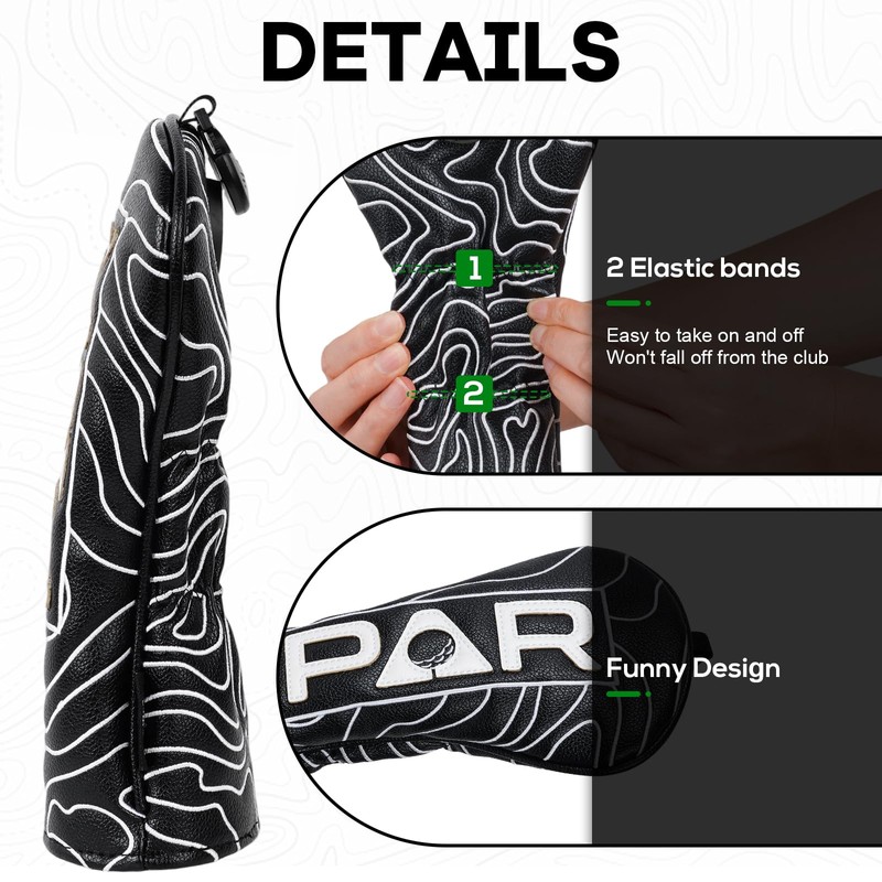 Golf Club Head covers Hybrid Utility Rescue with Interchangeable Number