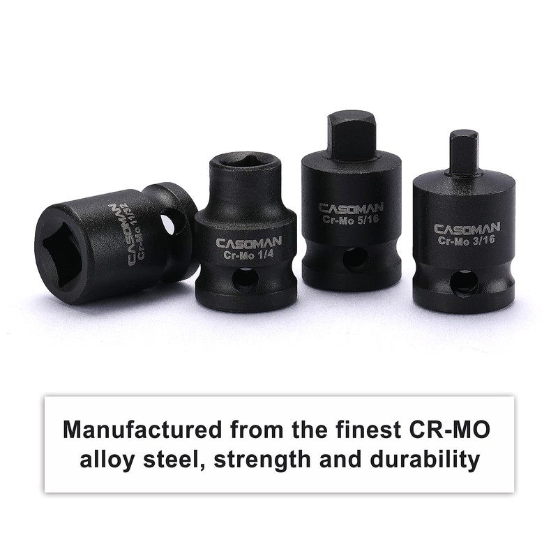 CASOMAN 3/8-inch Drive Pipe Plug Socekt Set, SAE, CR-MO, Tapered