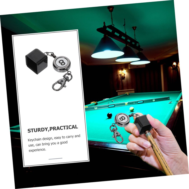 GRIRIW Decorative Portable Snooker Cue Chalk Holder with Keyring Compact