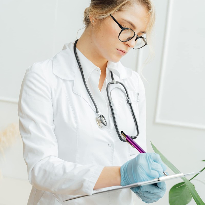 Purple JJ Ballpoint Pen with Stylus - Black Ink Refill,