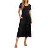 GRECERELLE Women's Summer Casual Short Sleeve Crewneck Tiered Flowy Maxi