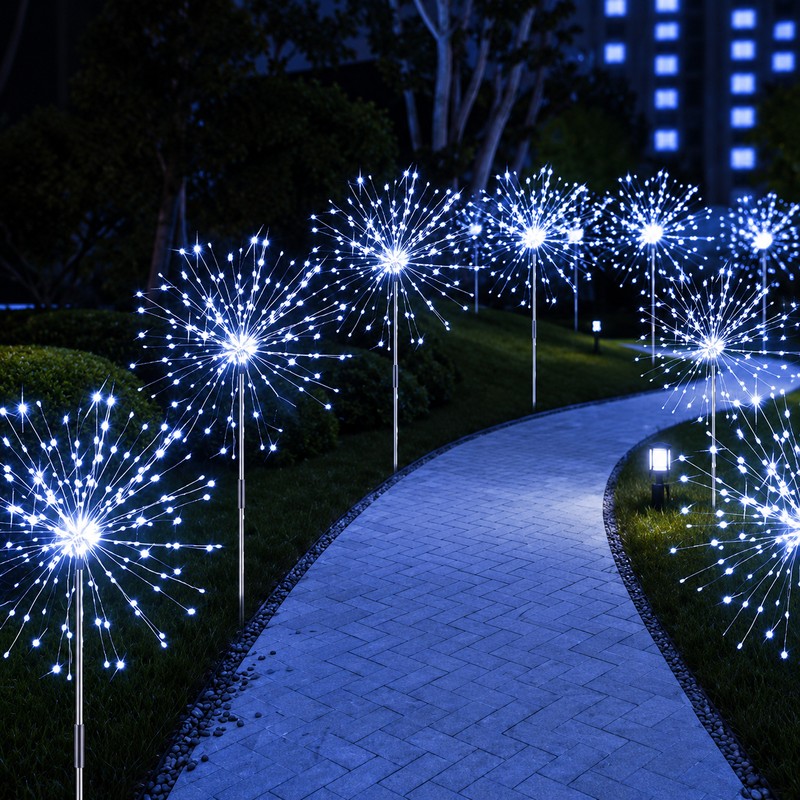 Solar Firework Garden Lights for Outdoor Decor – Waterproof Dandelion