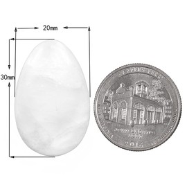 SUNYIK Pack of 4 Polished Worry Stone Crystal Eggs Decoration, Pocket Palm Healing Stone Set for Stress Reliving Chakra Reiki Meditation, Rock Crystal