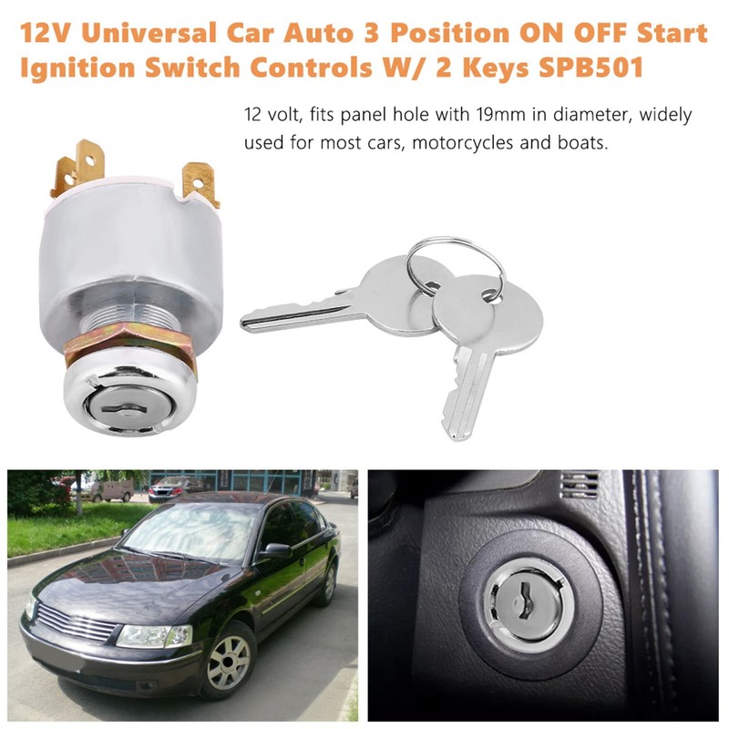 Ignition Lock Key Switch 12 V Motorcycle Ignition Switch, Car