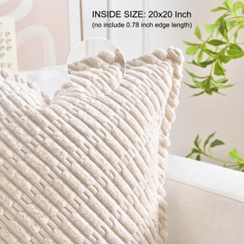 LRartdeco Corduroy Cushion Covers Large Cushions Twill Decorative Pillows Boho Cushion Covers Modern Throw Pillow Covers Couch Pillows for Home Decor Sofa Bedroom With Edging 50x50