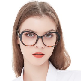 MARE AZZURO Oversized Reading Glasses 2.75 Women Large Cat Eye Readers 100 125 150 175 200 225 250 275 300 350 400 500 600 (Black+Tortoise, 2.75)