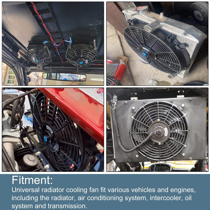 BLACKHORSE-RACING 12" inch Slim Fan Push Pull Electric Radiator Cooling