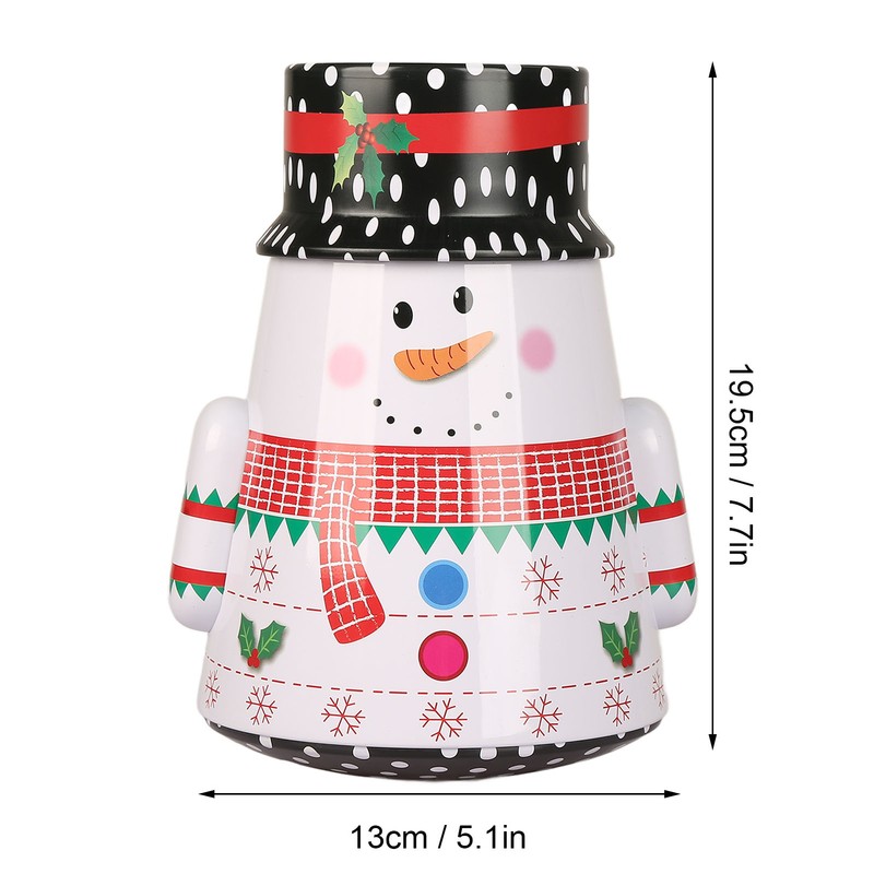 Christmas Candy Iron Box Roly Poly Design Santa Claus Snowman