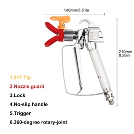 CPROSP Airless Paint Spray Gun, High Pressure 3600 PSI with 517 Swivel Joint