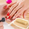 HEIHAK Nail Brush Wooden Double Sided Stiff Fingernail Brush with