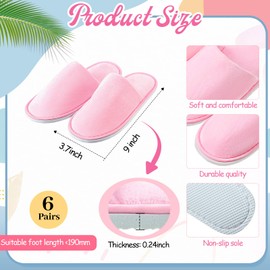 Twistover 24 Pcs Girls Spa Party Supplies for Kids Foot Spa Birthday Party Favors Include 6 Makeup Mirrors 6 Cute Bow Headbands 6 Kids Disposable Slippers 6 Towels for Sleepover Slumber Gifts(Pink,S)