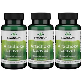 Swanson Artichoke Leaves (Cynara Scolymus) 500 Milligrams 60 Capsules (3 Pack)