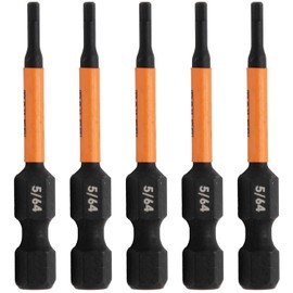 Hex 5/64" Impact Driver Bit - Railer Allen Wrench Drill Hex Bits. 1/4 Quick Release S2 Steel 2 inch 5/64" Hex Bits. (5 Pack)