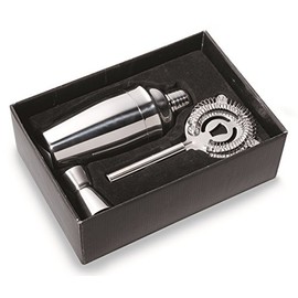 Stainless Steel Cocktail Shaker Set of 3 with Large 0.5 Litre Cocktail Shaker with Strainer and Measuring Cup Jigger for Your Home Bar Cocktail Party Garden Party