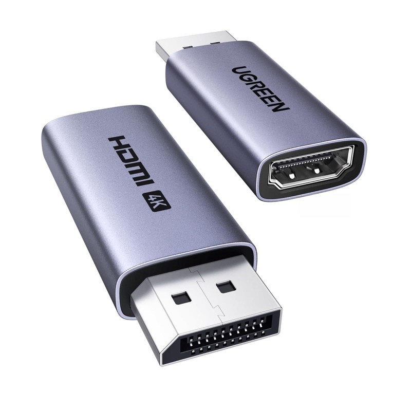 UGREEN Adaptador DisplayPort a HDMI 4K60Hz Compacto, Unidireccional, 2 Pack