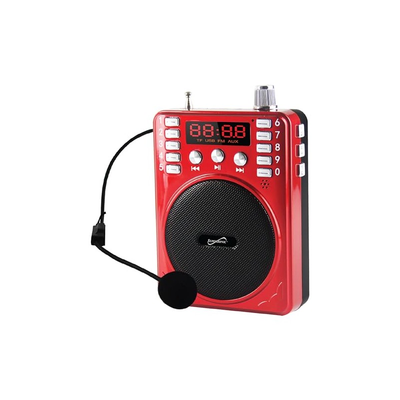 Supersonic SC-1443BT Lightweight Bluetooth Portable PA System Voice Amplifier Built-in