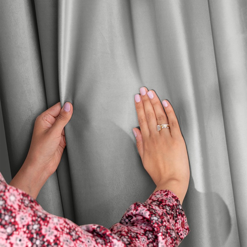 AmeliaHome Curtain Velvet Look Pack of 1 Velvet blackout curtain,