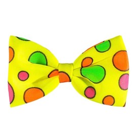 Widmann 28652 - Colourful Bow Tie, Clown Bow Tie, Yellow with Dots, Bowtie, Accessory, Costume, Carnival, Theme Party