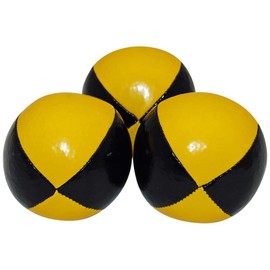 Juggling Balls Professional Style Set of 3 - How to Juggle Kit with Bean Bags for Juggling for Beginners with Vibrant Colors, Great Feel, Ultra Durable (Black/Yellow)