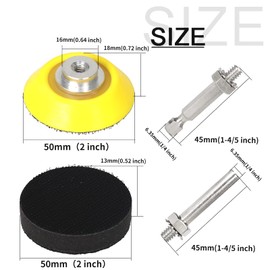 Baisiky 2 Inch (50mm) Hook and Loop Sanding Pad for Sanding Discs with 1/4 inches Shank Drill Attachment and Soft Foam Layer Buffering Pad