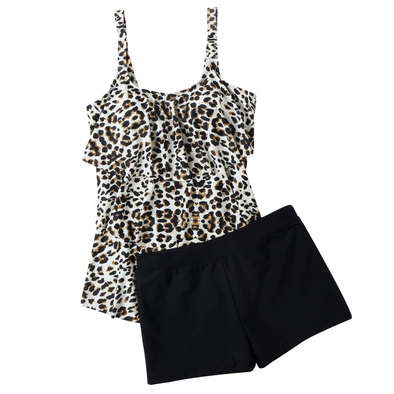 RXRXCOCO Plus Size Tankini Swimsuits for Women with Shorts Tankini