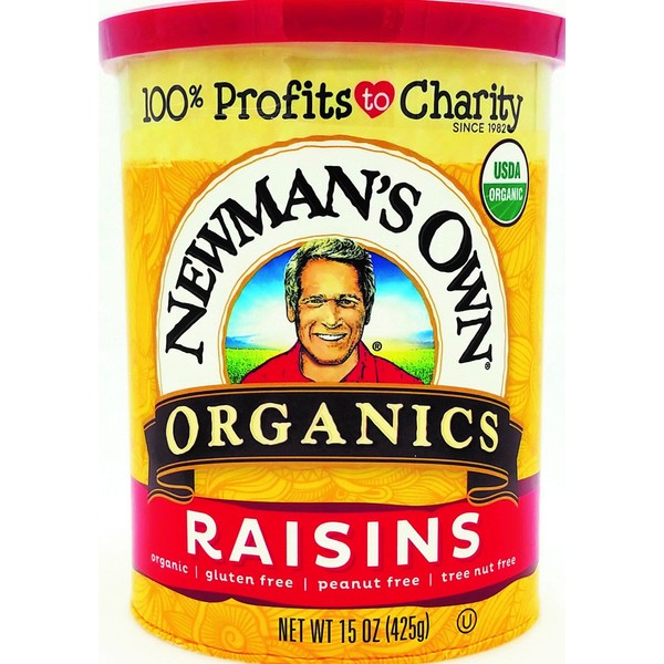 Newmans Own Organics California Raisin - Canister, 15 Ounce - 12 per case.