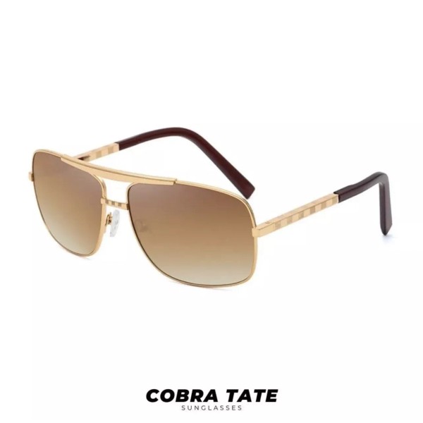 Unbranded High Quality Brand New Gold Gradient Brown Lens Monogram