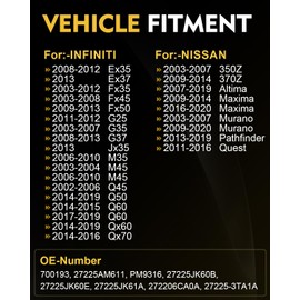 AATEE 700193 HVAC Heater Blower Motor for:-Nissan Altima Maxima Murano Quest 350Z for:-Infiniti G25 G35 G37 Ex35 Ex37 Fx35 Fx45 Fx50 M35 M45 Q45 Q50 Q60 2003-20011 Replace# 27225AM611