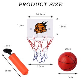 4 Pcs Mini Basketball, Basketball Set Includes Indoor Basketball Hoop Sucker Small Basketball and Pump Mini Basketball Hoop for Kids Boys Girls Desktop Bathroom Game Favors