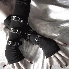 Punk Gothic Hand Gloves Elastic Long Fingerless Sleeve Elastic Sun Protection Arm Sleeve Elbow Length Sleeve Elbow Length Sleeve UV Protective Arm Cover