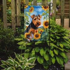 Caroline's Treasures DAC6172GF Welsh Terrier in Sunflowers Garden Flag Mailbox Flag Decorative Yard Flag Banner Outside Patio Artwork Yard Flower Beds, Garden Size, Multicolor
