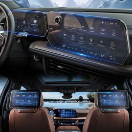 4Pack 2025 Tahoe Anti Glare Screen Protector Matte for 2025 Chevy Tahoe (LS, LT, RST, Z71, Premier, High Country) 17.7" Main & 11" Dash & 12.6" Rear Media Screen Cover Saver Anti-Fingerprint Accessory