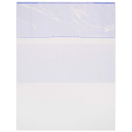 500 Check O Matic Computer Blank Check Paper - Not Customized - Check on Top and Stub on Bottom - Security Features & Laser Printer Compatible for Home and Business - Sky Blue Premium