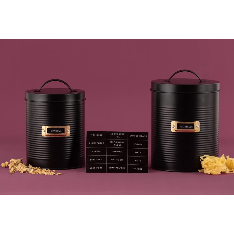 Typhoon Otto Black Set of 2 Storage Jars