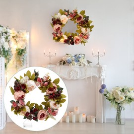 OSALADI Rose Garland Lights Wedding Decor Wedding Garland Decor Sunflower Ornament Door Hanging Wreath Sunflower Garland Light Wreath Outdoor Faux Flower Wreath Roses Silk Cloth Light Post