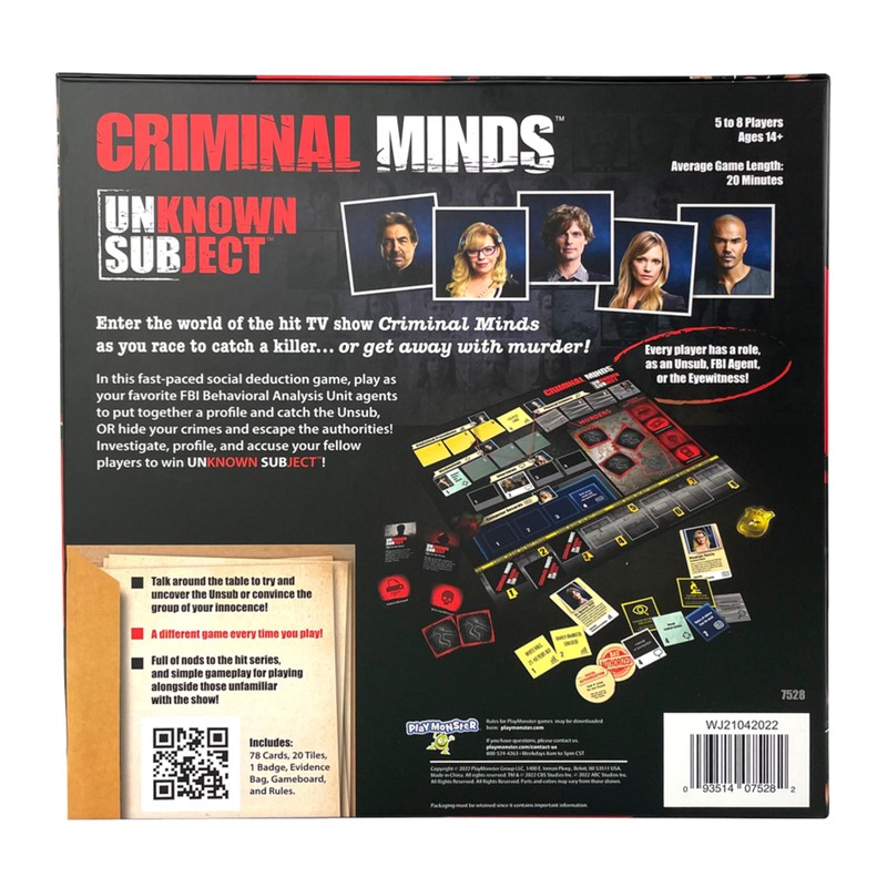 Criminal Minds Unknown Subject Board Games for Adults – Adult