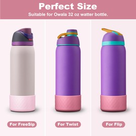 yoelike Silicone Water Bottle Boot for Owala 24 oz 32 oz 40 oz, 2PCS Anti-Slip Protective Sleeve for FreeSip/Twist/Flip, Watter Bottle Accessories, Bottom Bumper Cover, Dishwasher safe, BPA Free