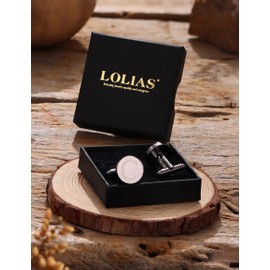 LOLIAS Cuff Links Mens Accessories Jewelry Classic Initial Cufflinks with Gift Box Black Cufflinks,Letter C
