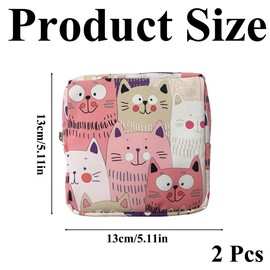 klahh 2 Pcs Sanitary Napkin Storage Bag Portable Period Bags Sanitary Pouch with Zipper Teen Pads Feminine Product Organizer for Women Teen Girls Ladies