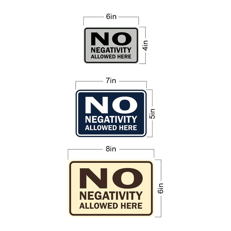 Signs ByLITA Classic Framed No Negativity Allowed Here Sign (Red)