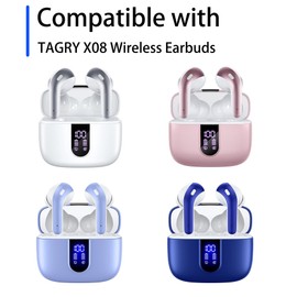 NANLANFAN Replacement Silicone Ear Tips for TAGRY X08 Wireless Earbuds, 9 Pairs (S/M/L, White)