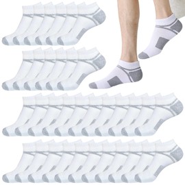 12-30 pares de calcetines de tobillo de corte bajo para hombre, delgados, transpirables, informales, no se muestran, calcetines atléticos a granel, 12 pares de colores D-blanco, Talla única