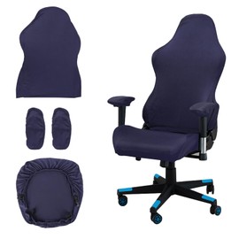 Wiainty Gaming Chair Cover 4 Pieces Navy Blue Non-Slip Protection Against Dust, Stains and Scratches