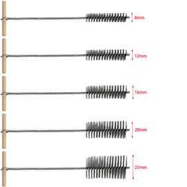 5 Pieces Stainless Steel Hole Brush, Cleaning Brush, Drill Hole Brush Set, for Hammer Drills, Efficient Drill Hole Cleaning (8/12/16/20/25 mm)
