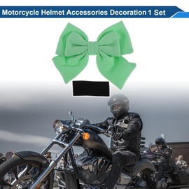 VekAuto Motorcycle Helmet Accessories Decoration Double Layer Luxury Bow for Motorcycle Bicycle Skiing Helmets Cyan Green Fabric Sticker 1 Set