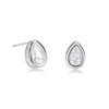 Zavana Pear Shaped Silver Stud Earrings for Women and Teen